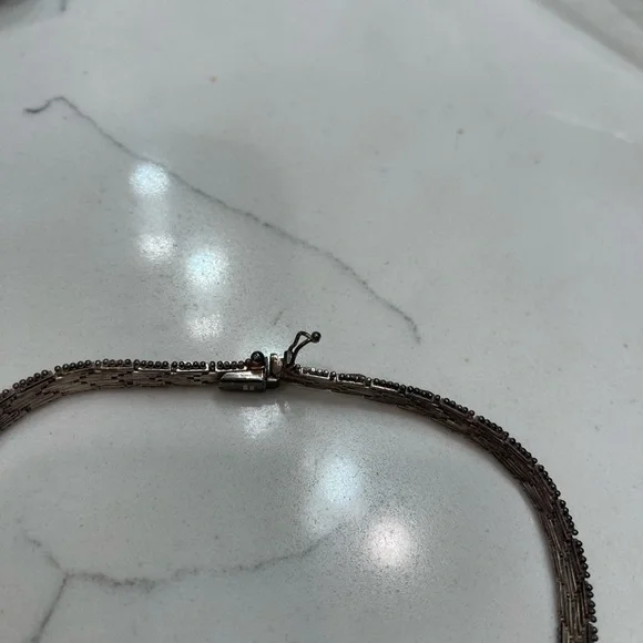 Vintage herringbone V Italy 925 necklace - Picture 6 of 8